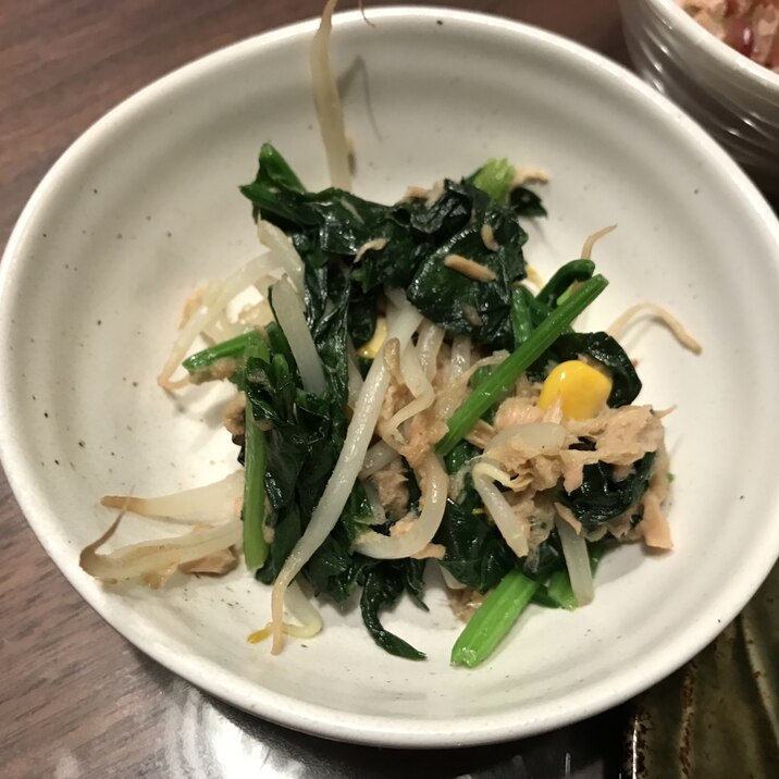 ほうれん草とツナの炒め物